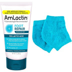 AmLactin Foot Repair Cream front view with moisturizing socks