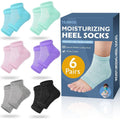 Teawoo moisturizing heel socks front view showing 6 pairs packaging