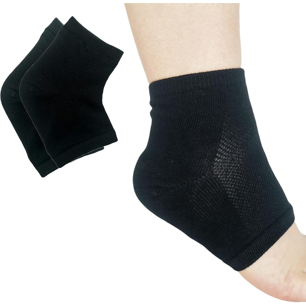 Fonsbleaudy kids gel heel sports socks in black and gray plantar support
