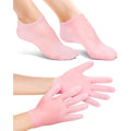 Shiv Shakti silicone moisturizing glove and socks set front view pink color