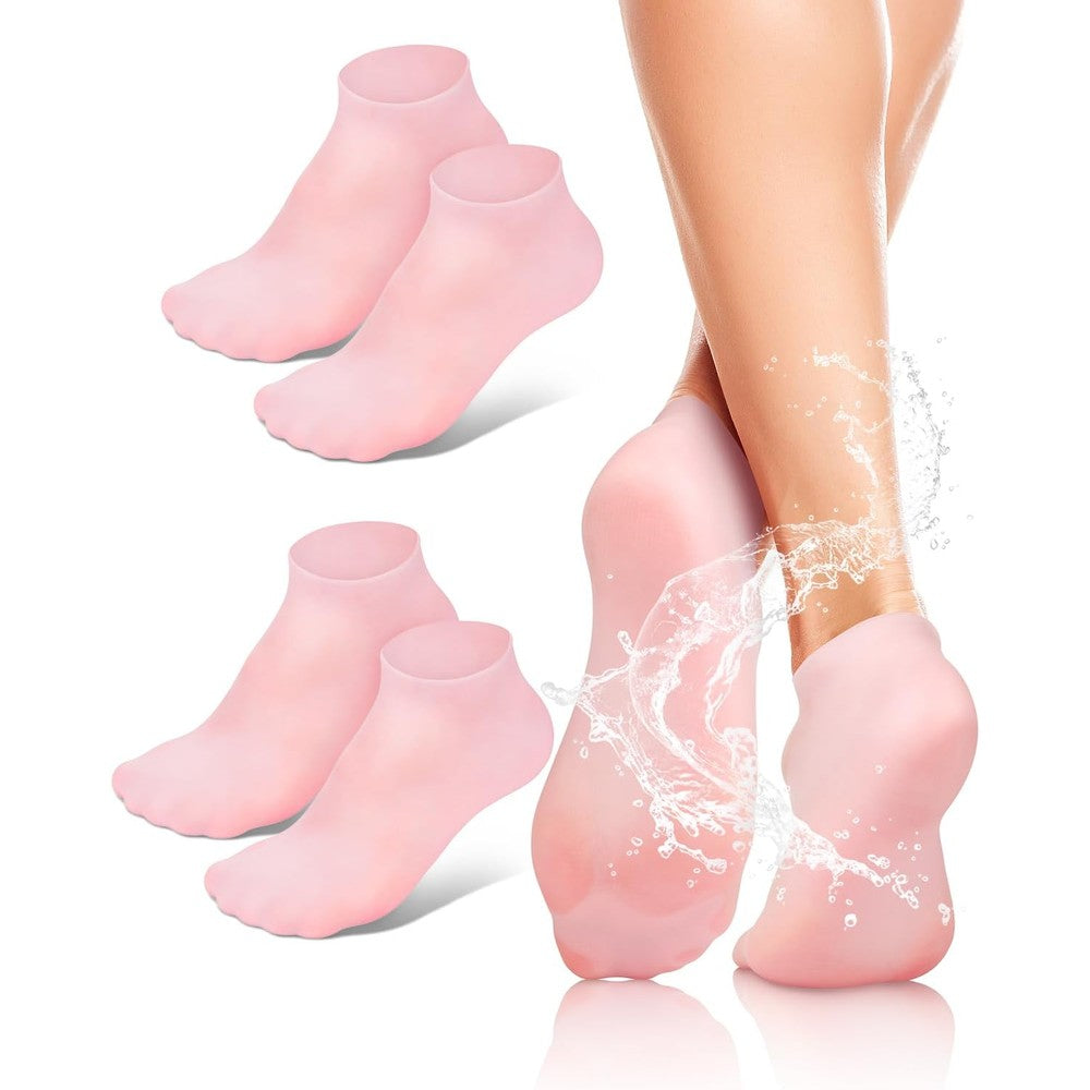 Blatown 2 Pairs Silicone Moisturizing Foot Socks front view