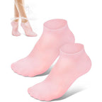 Golbylicc silicone moisturizing socks pink front view foot care
