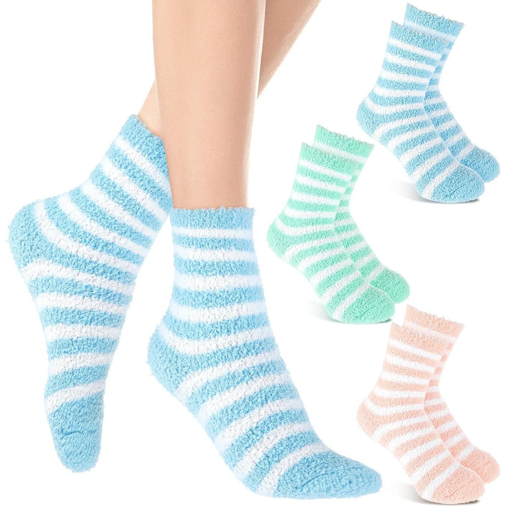 Abeillo 3 pairs moisturizing spa socks in pink blue and green