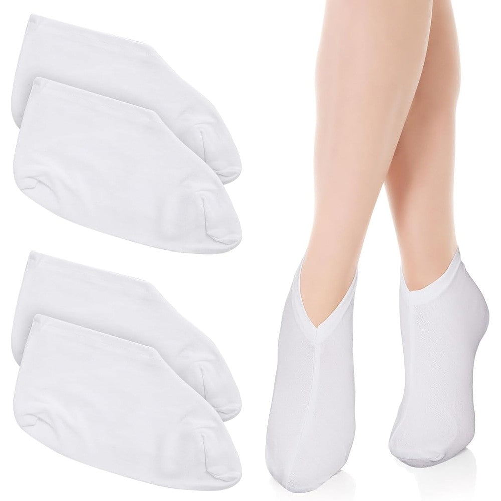 Gjinxi two pairs of white cotton moisturizing socks for dry feet care