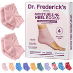 Dr. Frederick's Original Moisturizing Fuzzy Heel Socks front view showing Relaxing Rose color