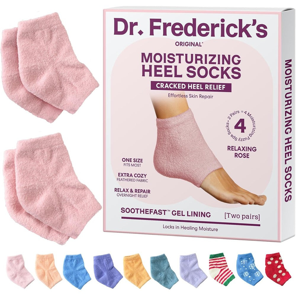Dr. Frederick's Original moisturizing fuzzy heel socks front view