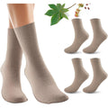 Paw Legend castor oil foot wraps front view showing organic cotton khaki mid crew socks design.