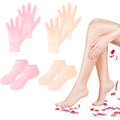 TEAWOO silicone socks and gloves set front view showing pink and beige pieces
