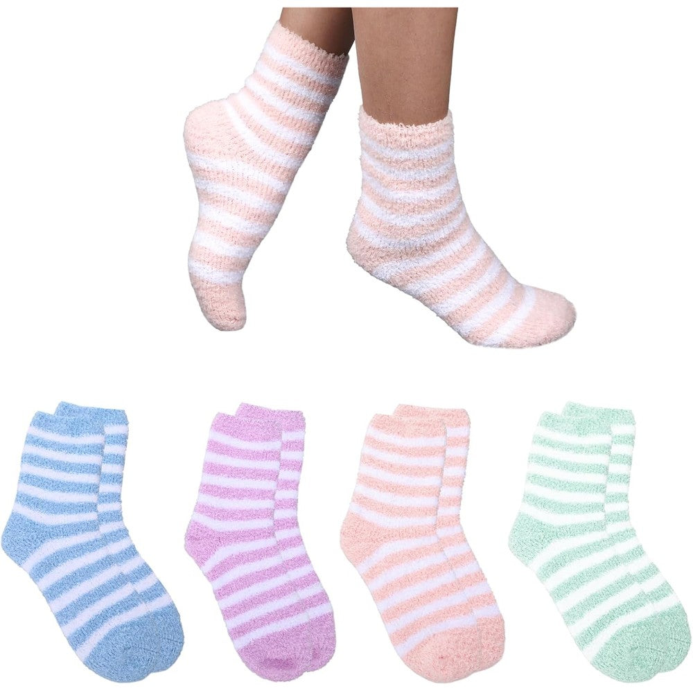 YONHTUTU 4 pairs of aloe infused moisturizing spa socks for women