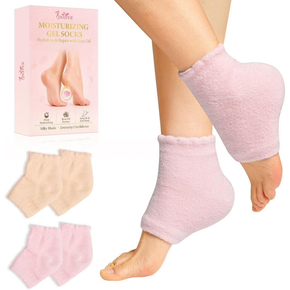 Vhoi moisturizing gel heel socks front view for dry feet