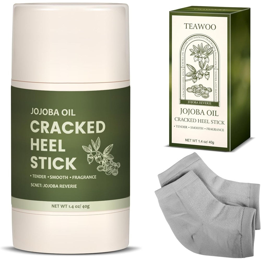 Teawoo cracked heel repair stick and socks set front view