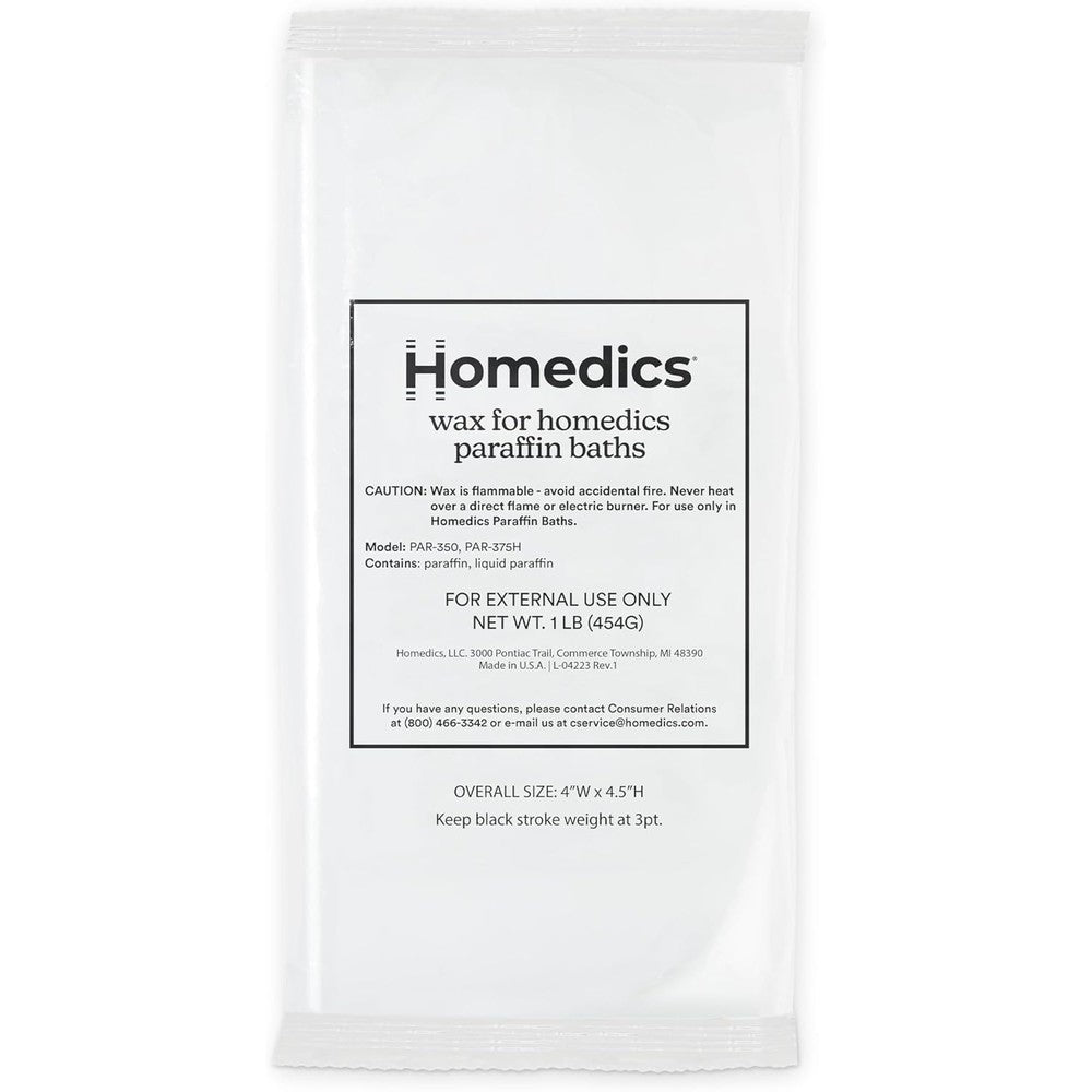 HoMedics ParaSpa Paraffin Wax Refill front view packaging containing two one-pound bags