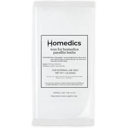 HoMedics ParaSpa Paraffin Wax Refill front view packaging containing two one-pound bags