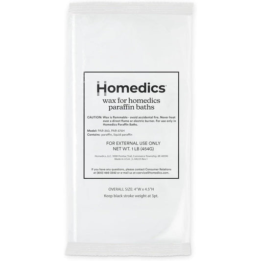 HoMedics ParaSpa Paraffin Wax Refill front view packaging containing two one-pound bags