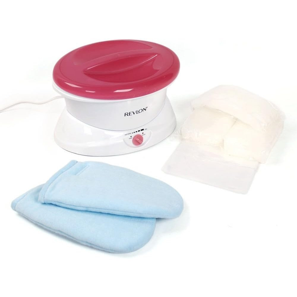 Revlon Luxury Paraffin Bath front view with heated oval tub and white and pink lid
