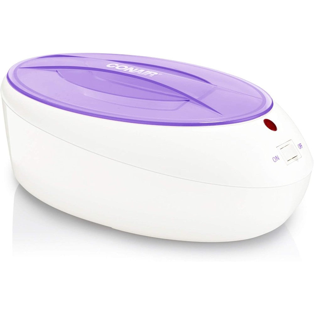 Conair True Glow Thermal Paraffin Bath front view with purple lid on white base