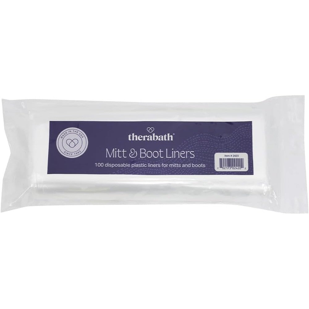 Therabath disposable mitt and boot liners front packaging view for paraffin wax therapy