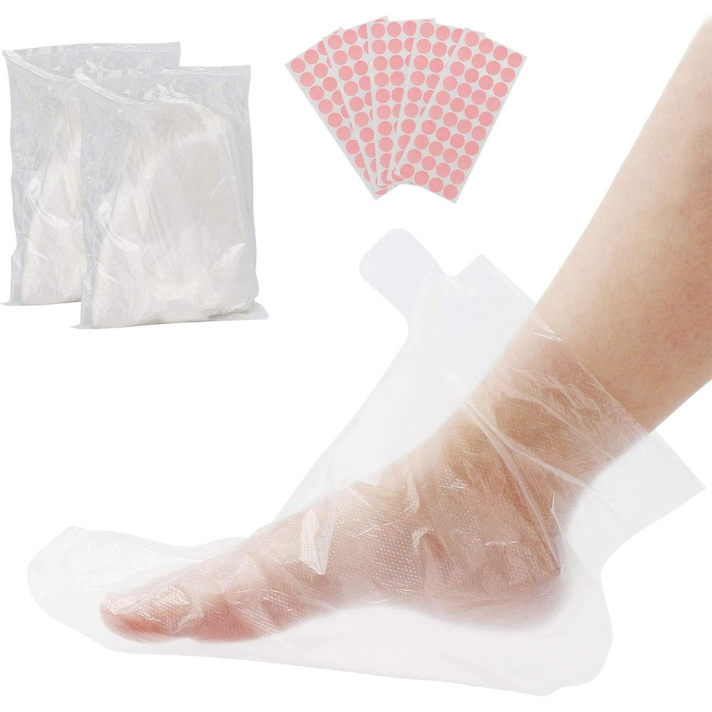 Segbeauty Paraffin Bath Liners for Foot front view of the two hundred count packaging with stickers.