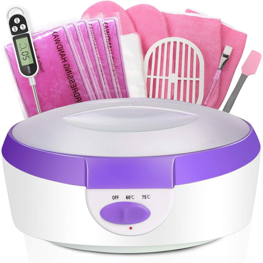 Ejiubas paraffin wax machine front view of purple bath warmer unit