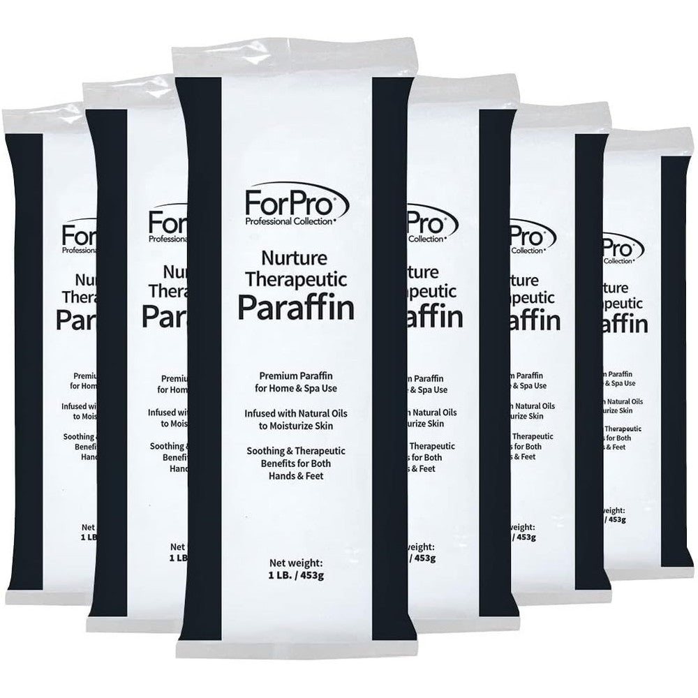 ForPro Professional Collection Nurture Paraffin Wax Refill six pound box front view showing therapeutic unscented wax blocks.