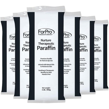 ForPro Professional Collection Nurture Paraffin Wax Refill six pound box front view showing therapeutic unscented wax blocks.