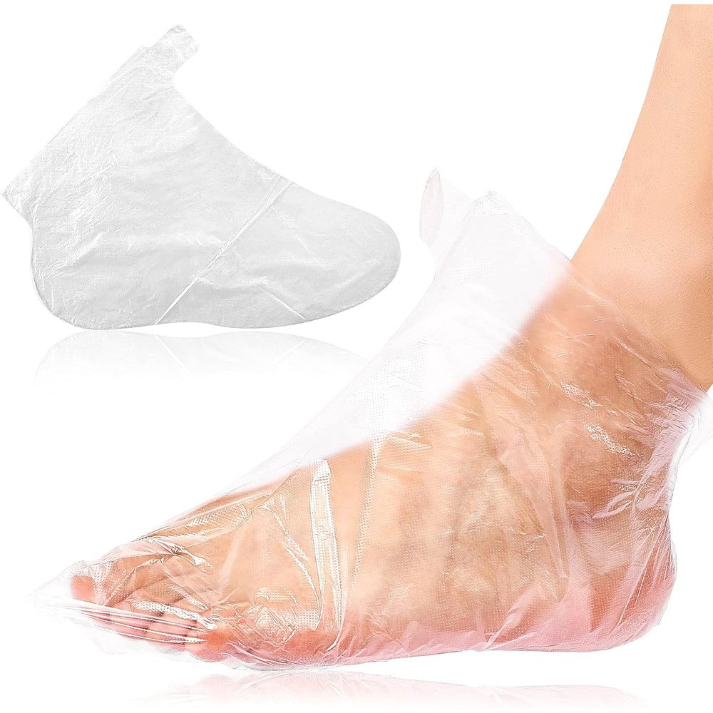 Sliverdew paraffin bath liners for foot front view showing transparent plastic foot covers pack