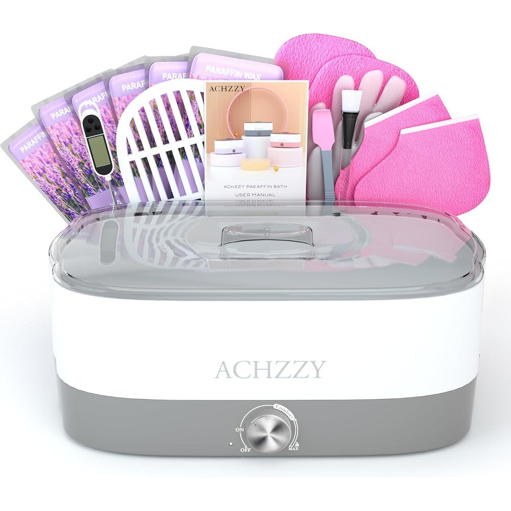 Achzzy paraffin wax machine for hands and feet professional gray and white warmer unit with lid