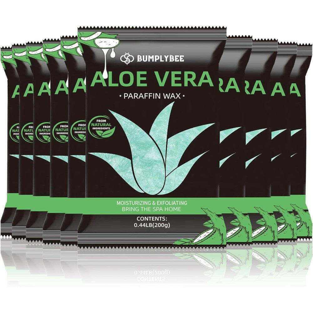 BUMPLYBEE Aloe Vera Paraffin Wax Refills 10 pack packaging front view