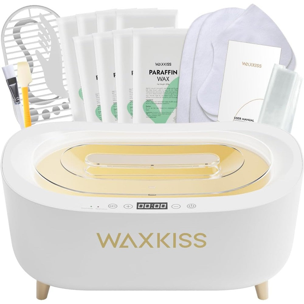 Waxkiss intelligent paraffin wax machine front view showing digital display screen for professional spa treatments.