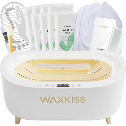 Waxkiss intelligent paraffin wax machine front view showing digital display screen for professional spa treatments.