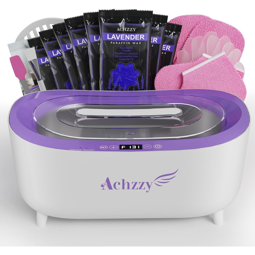 Achzzy paraffin wax machine front view displaying digital temperature control panel.
