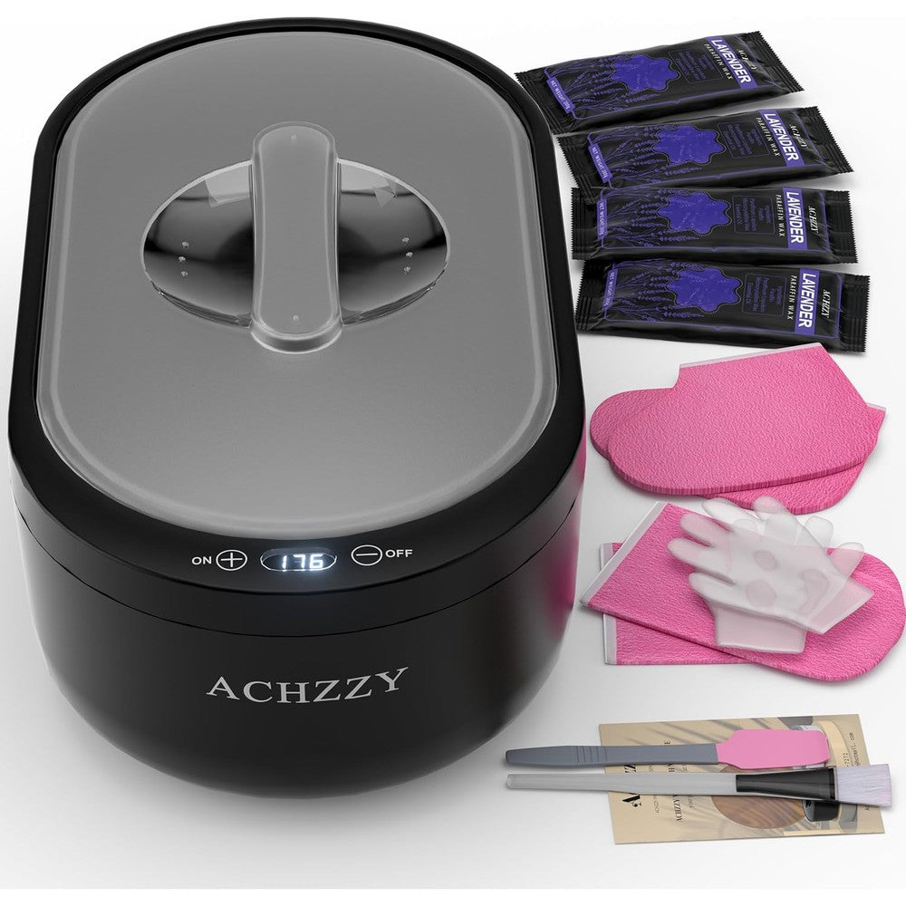 Achzzy paraffin wax machine front view displaying digital temperature control panel and darkgray body