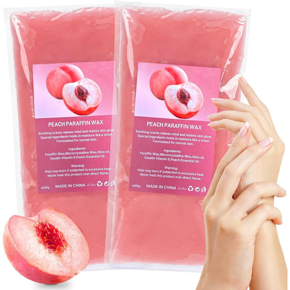 MAQIHAN paraffin wax refills 2 pack peach scented front view packaging