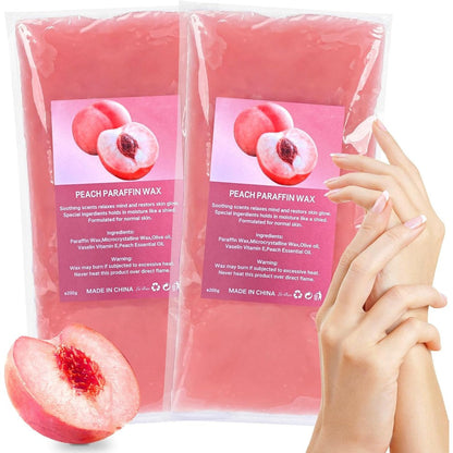MAQIHAN paraffin wax refills 2 pack peach scented front view packaging