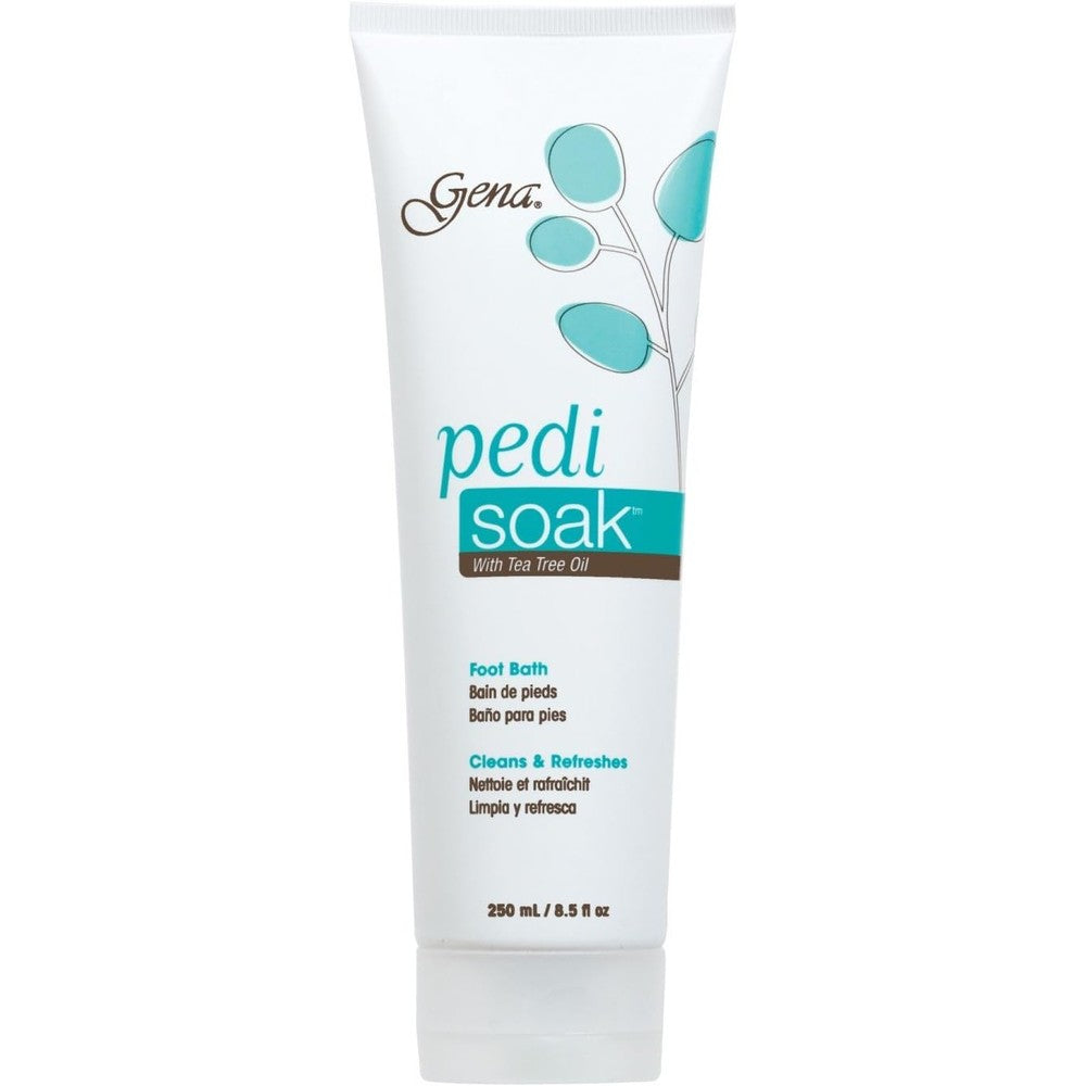 Gena Pedi Soak Foot Bath with Tea Tree Oil front view packaging for premium pedicure care
