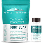 Purely Northwest tea tree oil foot soak and nail repair set front view