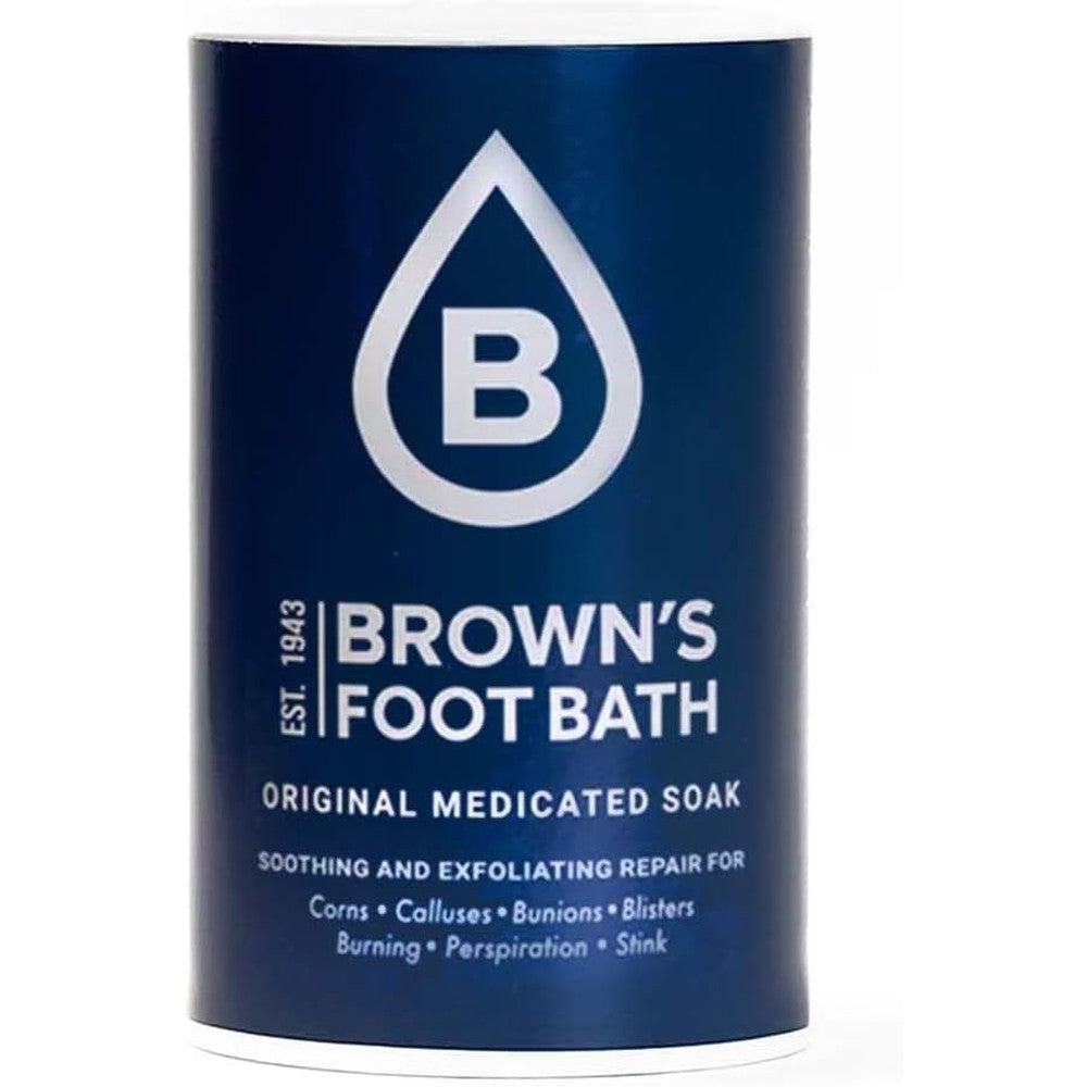 Brown's Foot Bath Original Medicated Foot Bath front view showing product packaging.