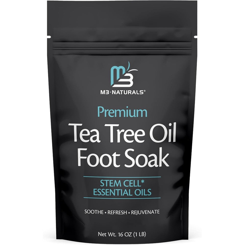 M3 Naturals Tea Tree Oil Foot Soak sixteen ounce packaging front view