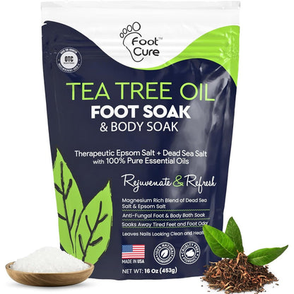 Foot Cure Tea Tree Oil Foot Soak front view showing sixteen ounce packaging