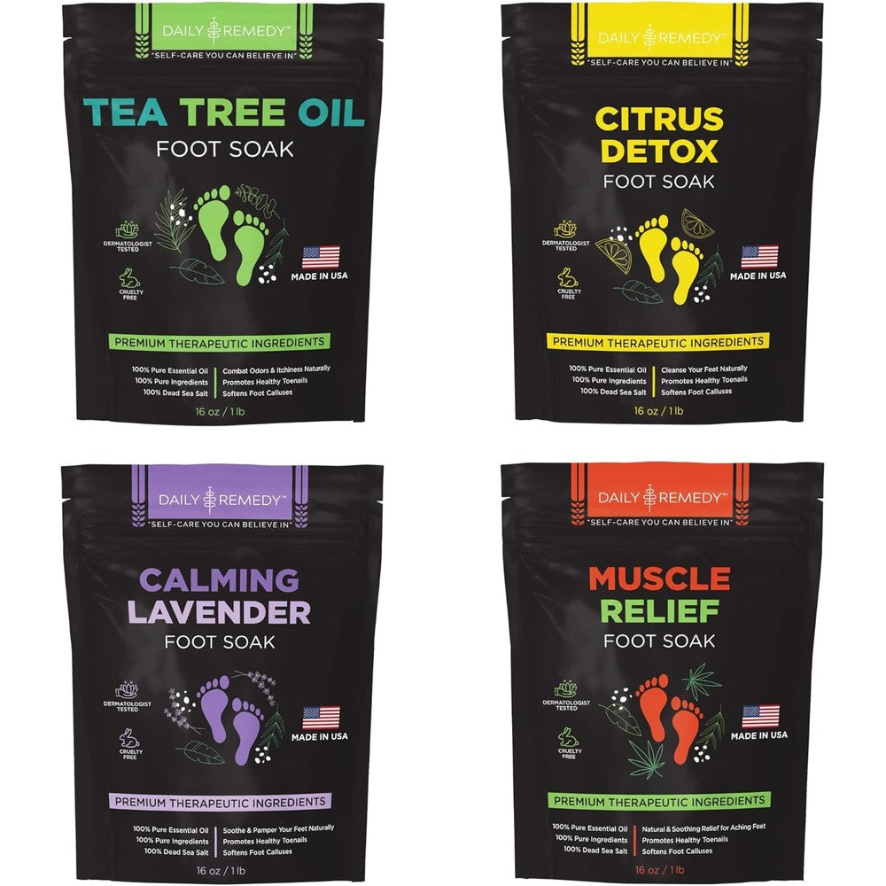Daily Remedy Foot Soak Salts Variety Pack front view of packaging