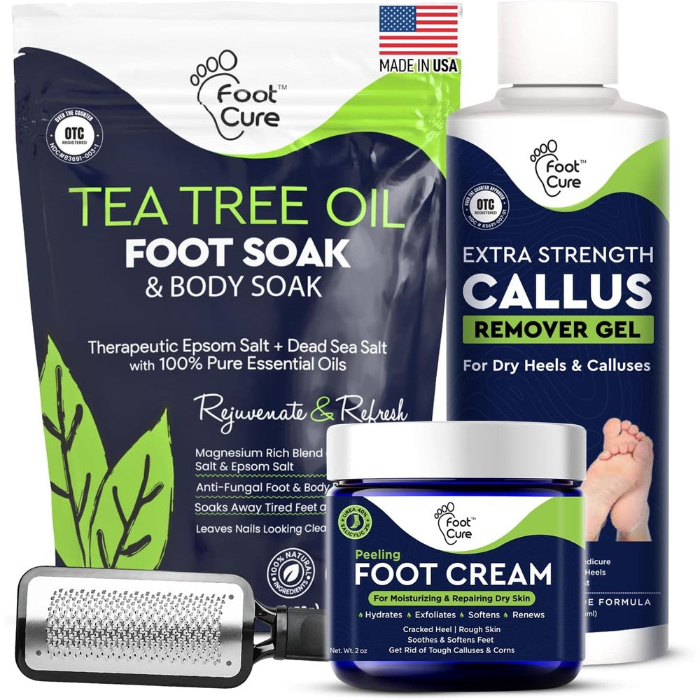 Foot Cure Exfoliator and Callus Remover Pedicure Set 4 piece kit
