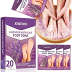 Xiweioo lavender Epsom salt foot soak front view packaging