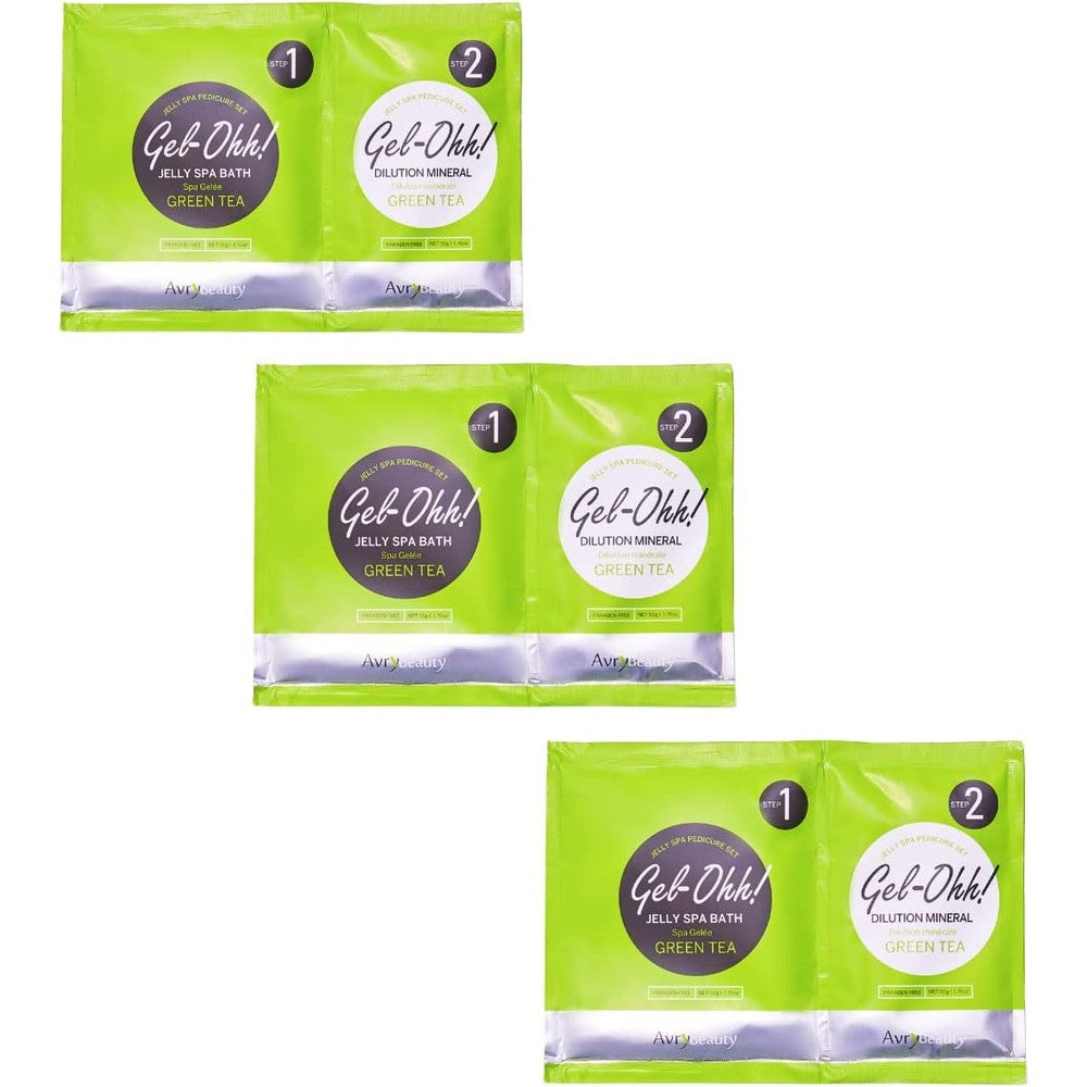 Avrybeauty Gel-Ohh Green Tea Jelly Spa Bath 3 Pack front view