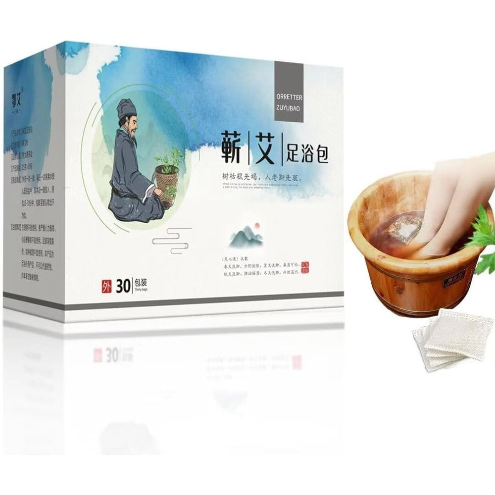 Orretter 30 Bags Herbal Foot Soak with Mugwort and Ginger front view
