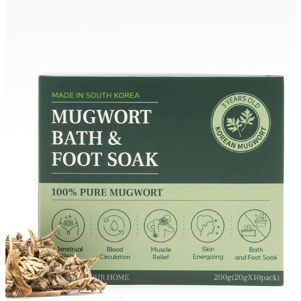 Goospery Monage Korean Organic Mugwort Bath and Foot Soak front packaging view