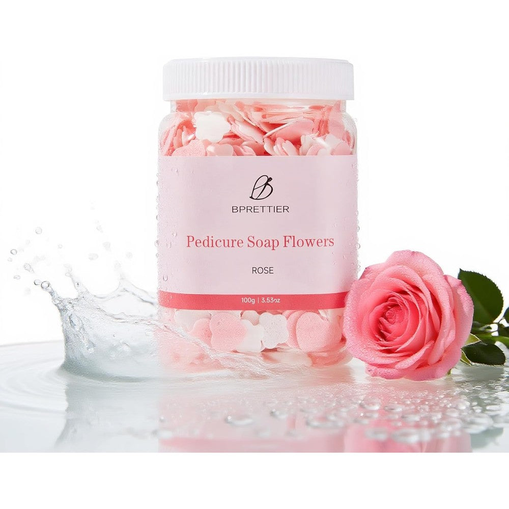 BPrettier Pedicure Soap Flowers front view in rose scent