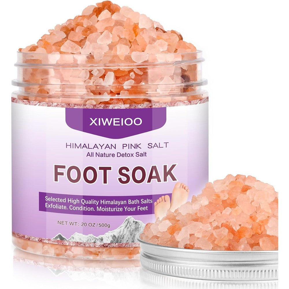 Xiweioo Himalayan Pink Foot Soak Salt jar front view
