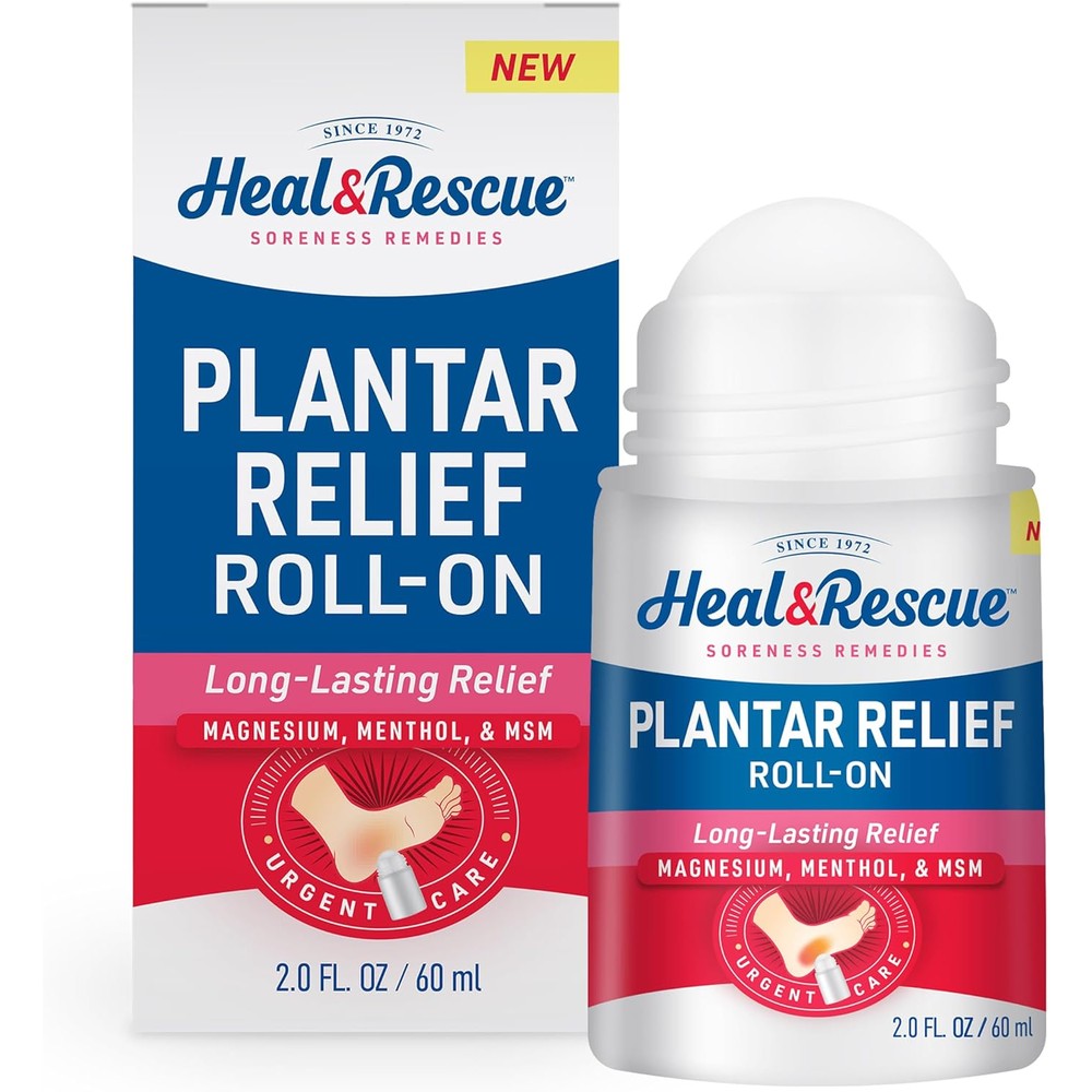 Heal & Rescue Plantar Fasciitis Roll-On front view for foot pain