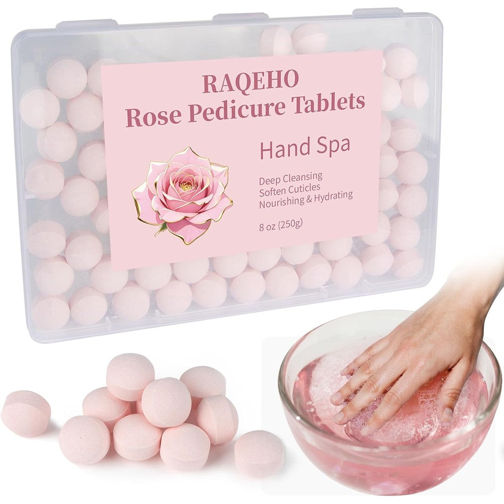 Spa Redi Manicure Spa Balls 8 Ounce Rose Soak Tablets Front View