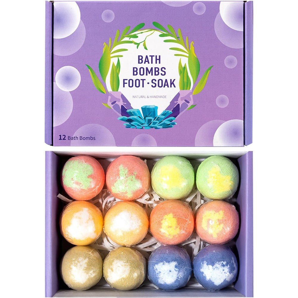 Magiherbe foot bath bombs 12 pack front view packaging